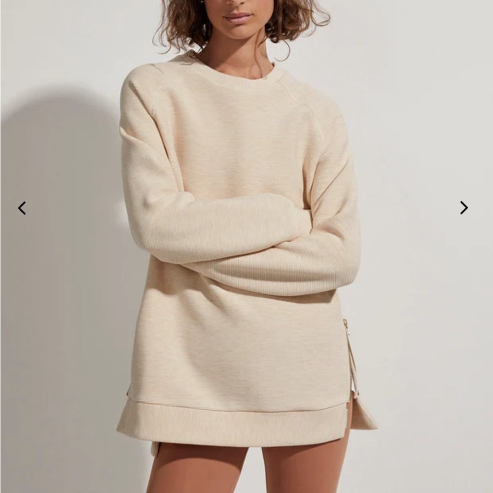 Varley Manning Sweat in Oatmeal Marl